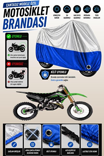 Cemku Twin غطاء محرك متوافق مع كاواساكي KX 125 باللون الرمادي من الأعلى والأز...