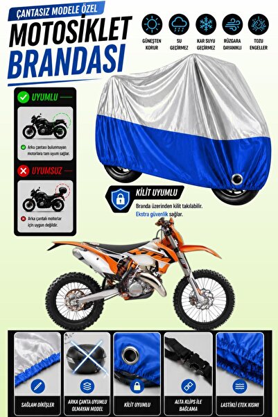 Cemku Twin غطاء محرك متوافق مع KTM 125 EXC باللون الرمادي من الأعلى والأزرق م...