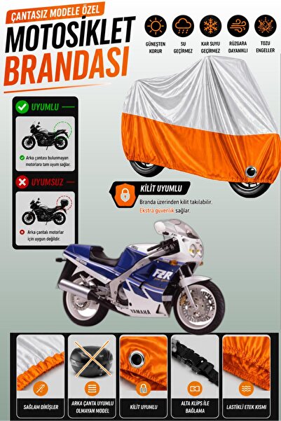 Cemku Twin غطاء محرك متوافق مع ياماها FZR 1000 باللون الرمادي من الأعلى والبر...