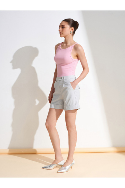 Dilvin 32774 Halter Yaka Top-Toz Pembe