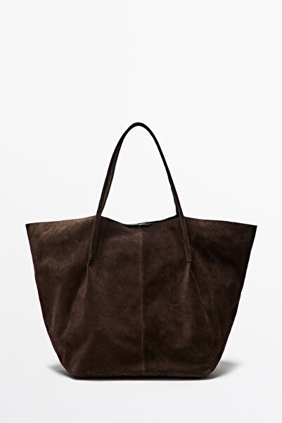 Massimo Dutti Süet deri tote çanta