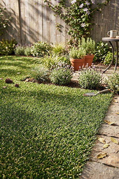 VİTALİHOME Grass Dekoratif Suni Çim Halı Balkon Bahçe Teras İç Dış Mekan Sarı...