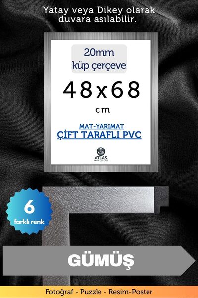 Atlas Sanat Galerisi 20mm-48x68 Cm Mat Pvc Li Camsız Fotoğraf Puzzle Belge Çe...