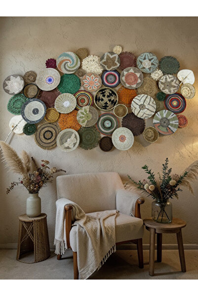 Emeksanatı Hasır duvar tabak seti 48 parça