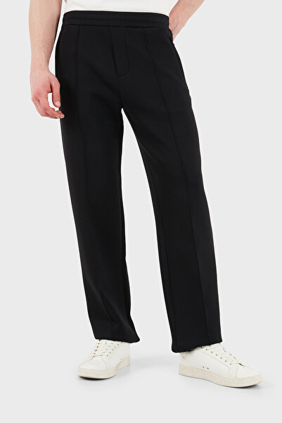 Emporio Armani Cotton Regular Fit Normal Waist Straight Leg Trousers Men's Pa...