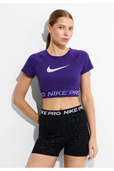 Nike Pro Dri-FIT SS Top TT Kadın Mor Tişört REDSPORT