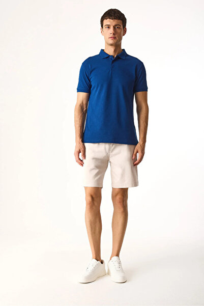 VENA Men's Alfred Elastic Waist Gabardine Shorts - Stone