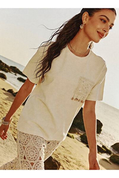 2Xtremz Cotton T-shirt with Crochet Applique