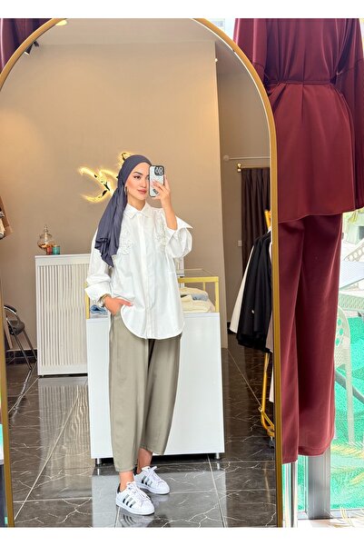 Gizem Karademir Boutique İşlemeli Beyaz Gömlek