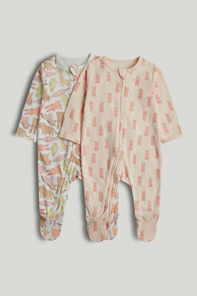 MOTHERCARE طقم من قطعتين من بدلات النوم بتصميم الحيوانات مع سحاب أمامي