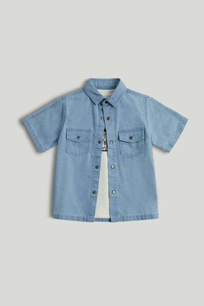 MOTHERCARE طقم قميص جينز وتي شيرت