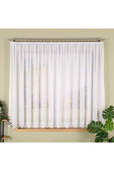 Markizeta JAGODA firanka gata confecționată jacquard albă cu ornamente 400x16...