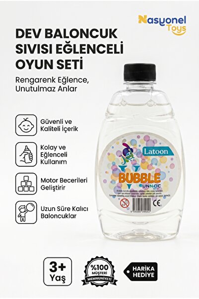 NASYONEL TOYS Büyük Boy Baloncuk Sıvısı Eğlenceli Oyun Seti Çocuklar İçin Par...