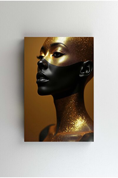 Efect Canvas Tablou Canvas - Portret Beauty, Femeia africana cu aur