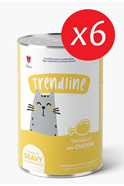 Trendline Konserve Sos İçinde Et Parçacıklı Tavuklu Yetişkin Kedi Maması 400 ...