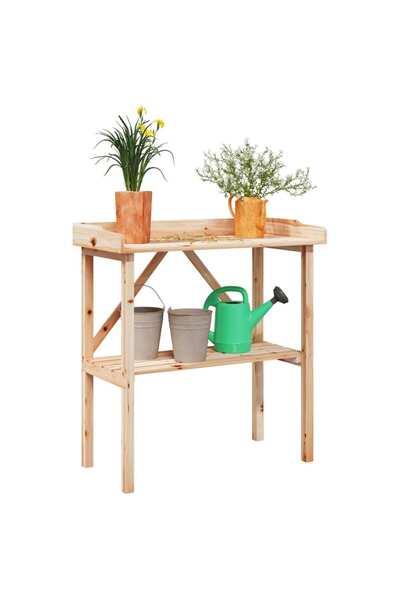 vidaxl Masa de plante cu raft, 78x38x82,5 cm, lemn masiv de brad