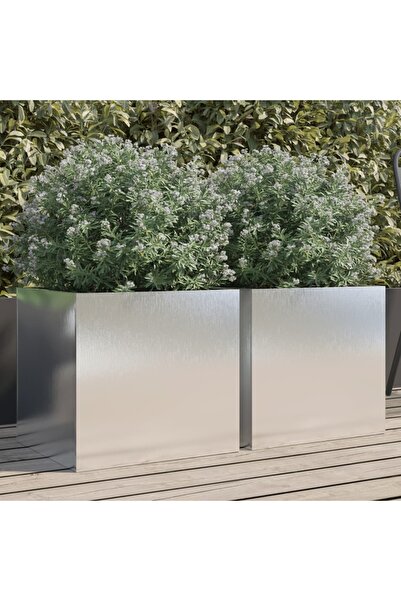 vidaxl Jardiniere, 2 buc., argintiu 42x40x39 cm, otel inoxidabil