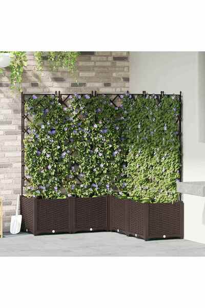 vidaxl Vaza pentru Gradina 5 pcs Maro 120 x 120 x 143 cm Plastic