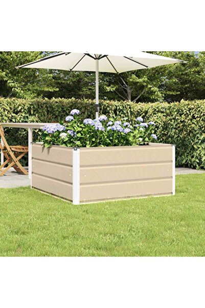 vidaxl Jardiniera Creme 100 x 100 x 45 cm Otel