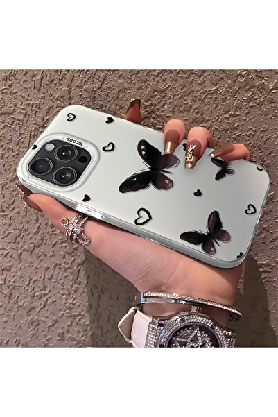 PATTERNOVA iPhone 16 Pro Uyumlu Nazarik Kelebek Desenli, Tam Kaplama Koruma, ...