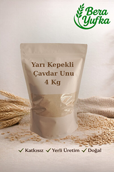 Bera Yufka Yayla Köylerinden Gelen Katkısız Yarı Kepekli Çavdar Unu 4 KG