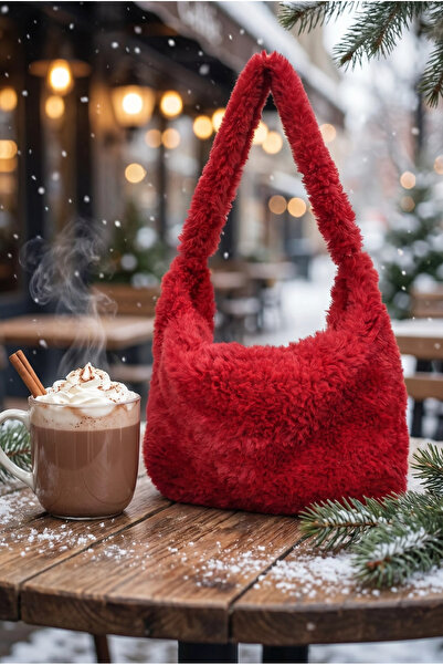 Meya design Soft Touch, Modern Style: Hand-Knitted Plush Shoulder Bag