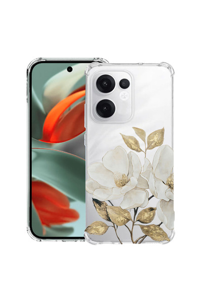 bestcase Husă Antișoc pentru OPPO Reno13 F / FS, Florală - Camelia Aurie, 198...