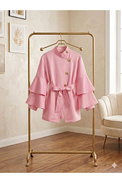 ÇALIŞKAN MODA FIRFIR KATLI KOLLU DİK YAKA KUŞAKLI SALAŞ TESETTUR TUNİK [75 cm...