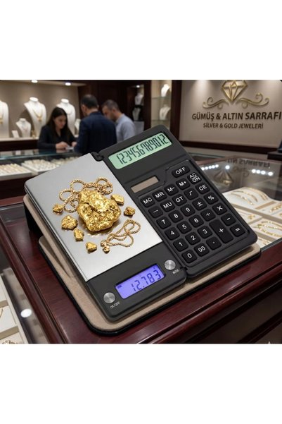 Brader 500gram 0.01 Hassas Terazi+Hesap Makinesi İkisi bi arada