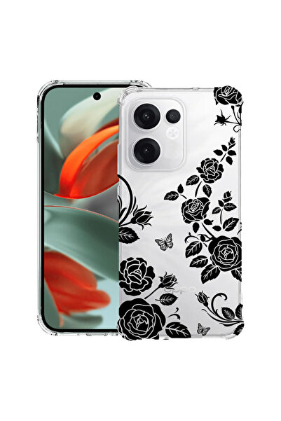 bestcase Husă Antișoc pentru OPPO Reno13 F / FS, Floral - Trandafir Negru, 19...