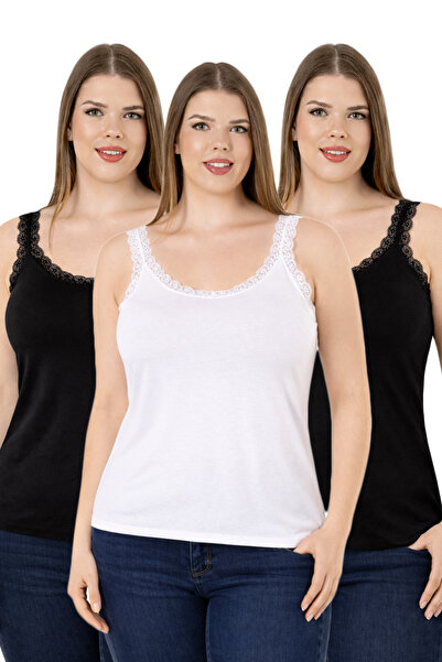 ÖZKAN underwear Özkan 26802 3-pack Γυναικεία Βαμβακερά Τοπάκια 2 Μαύρα 1 Λευκ...