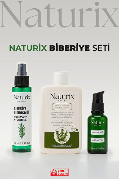 Naturix 3'lü Saç Bakım Seti - Dökülme Karşıtı ve Hızlı Saç Uzatan Doğal Biber...
