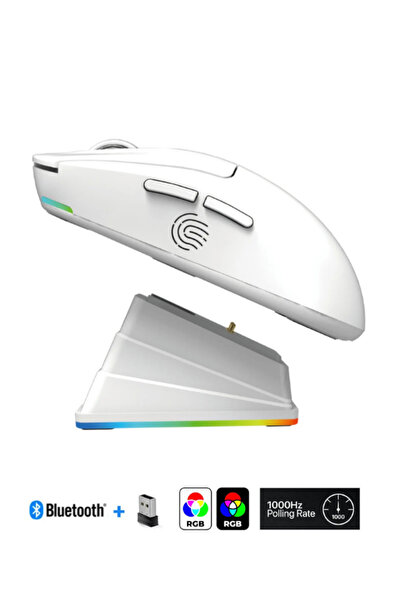 Hietech Kablosuz RGB Ultra Hafif 51gr Şarj İstasyonlu 6.400 DPI Gaming Oyuncu...