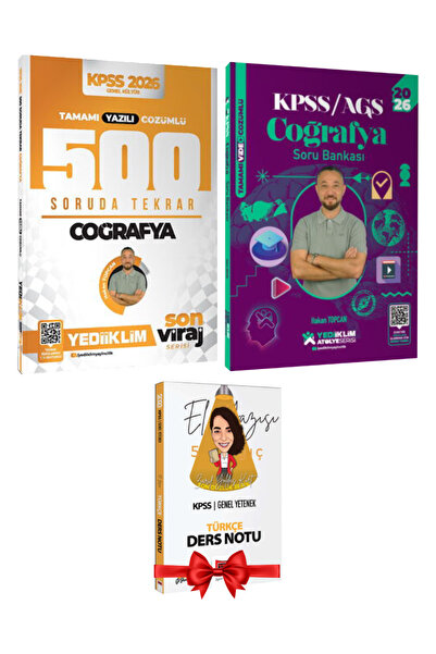 Yediiklim Yayınları KPSS 2026 Hakan Topcan Son Viraj Coğrafya 500 Soruda Tekr...