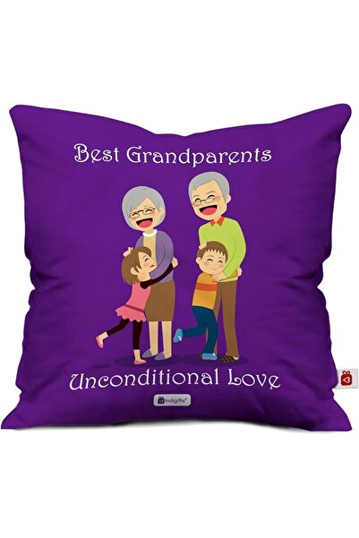 Indigifts Best Grandparents Unconditional Love Quotes Printed Cushion Cover w...