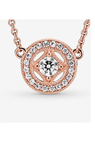 Verci Vintage Round Pendant Necklace for Women, Adjustable 14K Rose Gold Tone...
