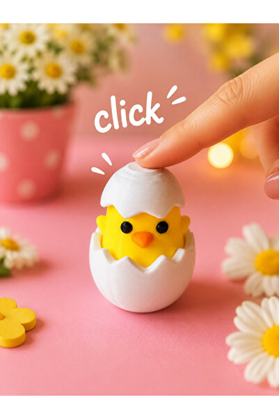 ipeklab3d Clicker Civciv | 3D Switch Sesli Basmalı | Figür Oyuncak