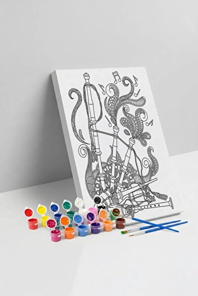 Yatinks Gayda Desenli Mandala Tuval Boyama Seti 40x50 cm