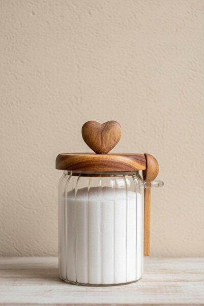Suo Home Akasia Love Jar with Spoon / Spice Container (570ml)