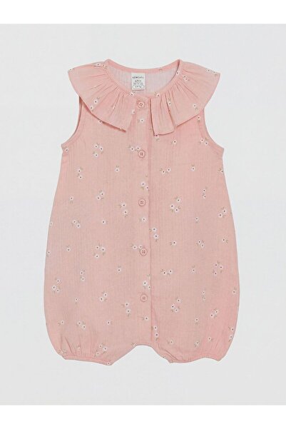 LC Waikiki LCW baby Fırfırlı Bebe Yaka Baskılı Kız Bebek Müslin Tulum