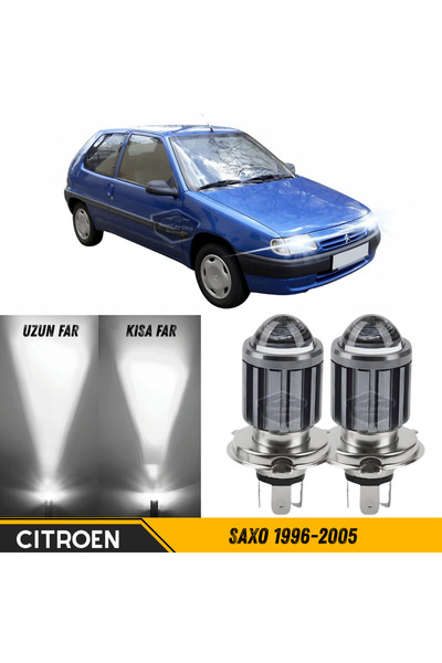 ŞüsCarOto Aksesuar Citroen Saxo 1996-2005 Mercekli Far Ampulü Led Xenon Beyaz...