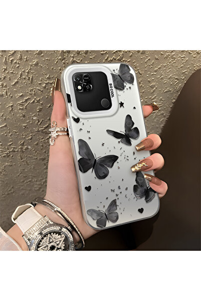 PATTERNOVA Redmi 9C/10A Uyumlu Nazarik Kelebek Desenli, Tam Kaplama Koruma, Ş...