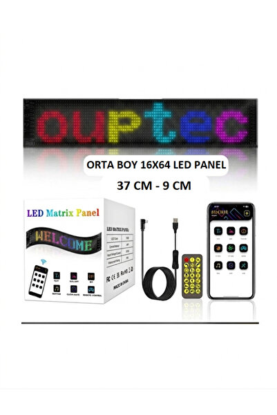 Ouptec Cama Yapışan LED Panel Esnek Animasyonlu Kayar Yazı Paneli 59x12 cm US...