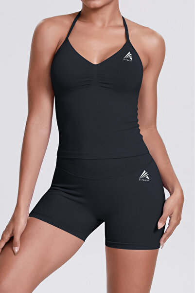 Fitskin Colanți V-Form Shortline negru intens