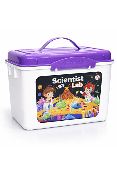 PinkBlue Laborator de stiinta set complet 80 experimente STEM, vulcan, crista...