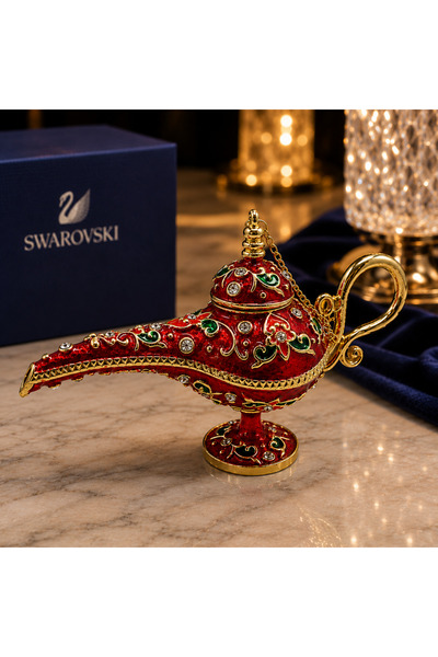 hediyeconcepti Swaroski Taşlı Dekoratif Alaaddin Sihirli Lamba Biblo – Lüks K...