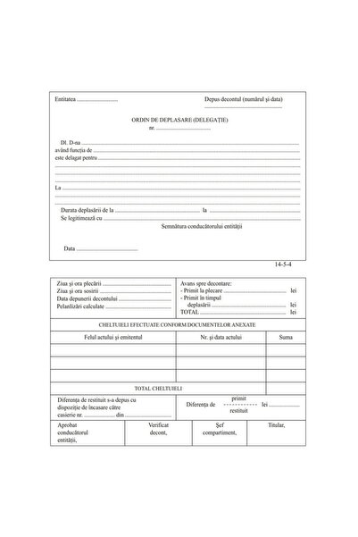Other Ordin deplasare, format A5, 100 coli/carnet - orizontal