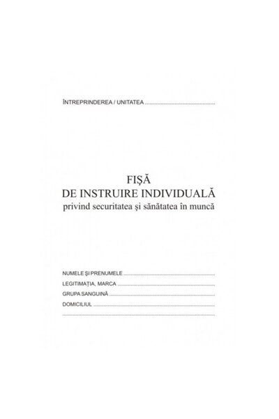 Other Individual training sheet for occupational health and safety, A5 format