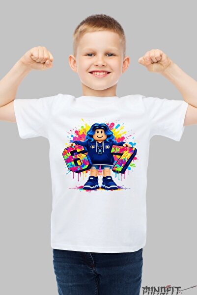 GILDAN Tricou Roblox Six Seven Model Colorat Cool
