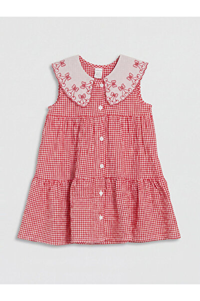 LC Waikiki Nevavm Embroidered Baby Collar Girl's Dress with a Difference